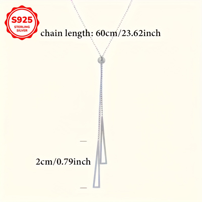 925 Silver Y Necklace Geometric Lightweight Daily Wear